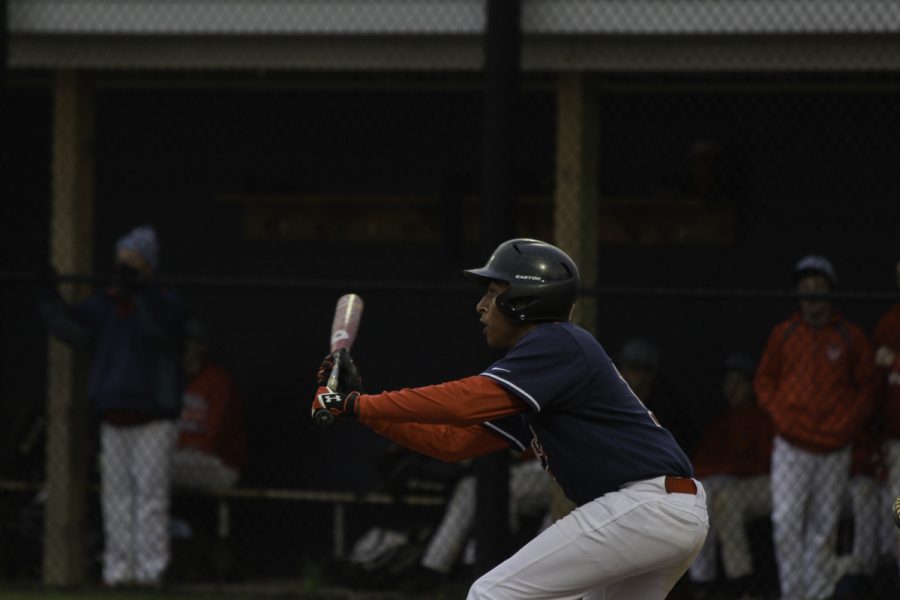 Freshman Amrit Gorle prepares to bat.