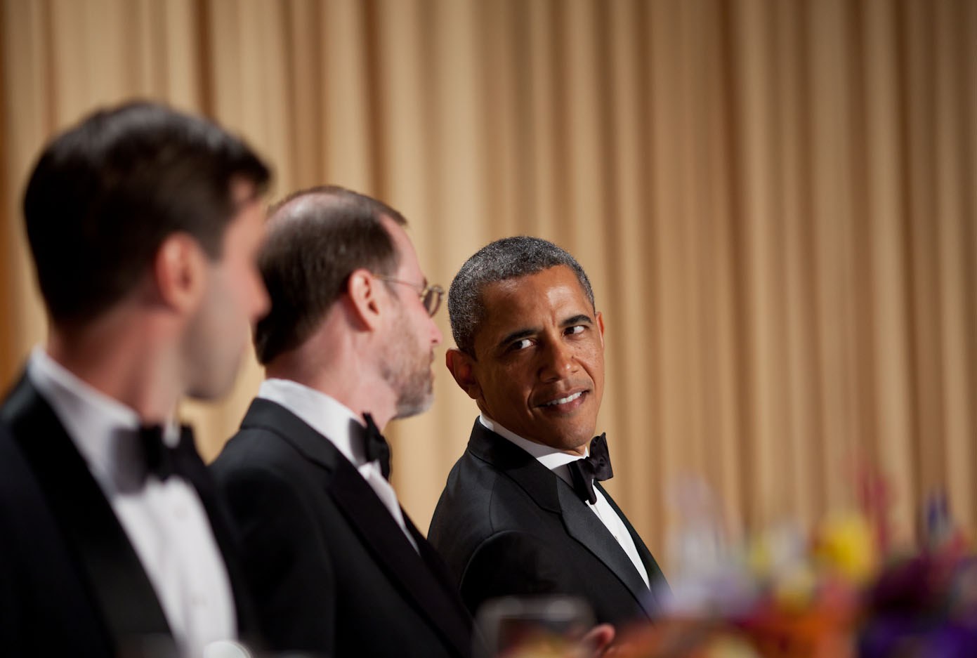 President Barack Obama attends the White House Correspondents Association Dinner at the Washington Hilton Hotel in Washington, D.C., April 28, 2012. (Official White House Photo by Lawrence Jackson)