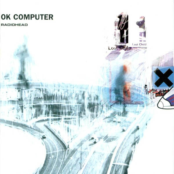 The album,  OK Computers, very distinct cover.