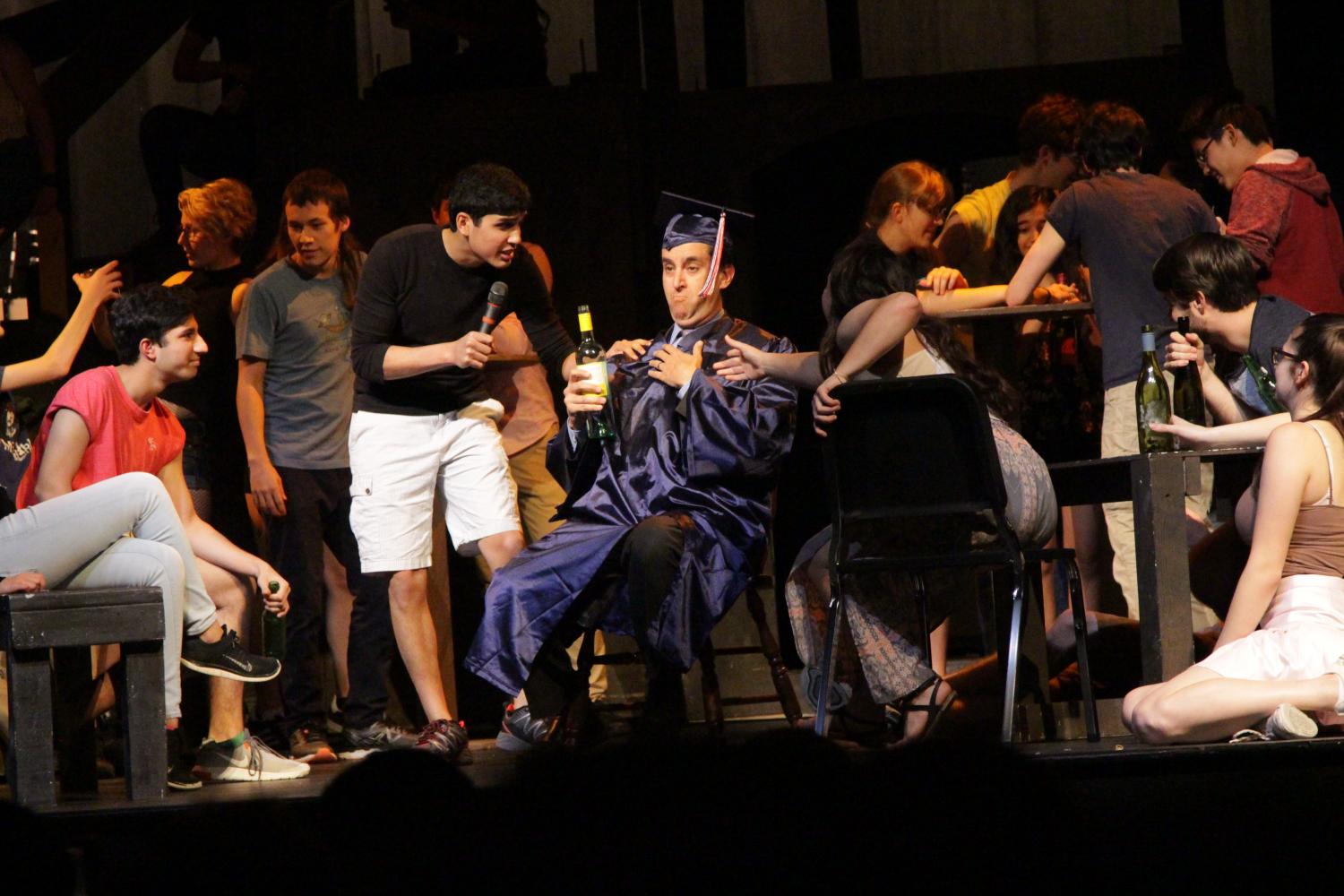 Dr. Glazer performs his role in Les Miserables, one last time before he leaves TJ.
