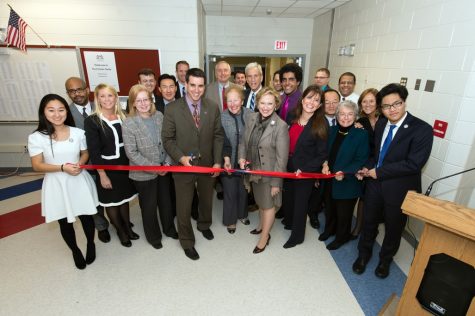 Dr. Glazer opens a new Humanities wing of the school during his time as principal while renovation was underway.