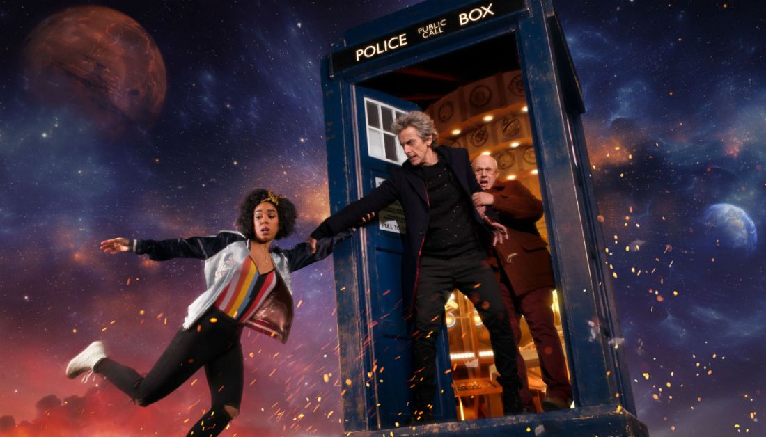 Peter Capaldi, Matt Lucas, and Pearl Mackie star in "Doctor Who," a science fiction television show from BBC.  In its tenth season, the show tackled topics involving capitalism and racism