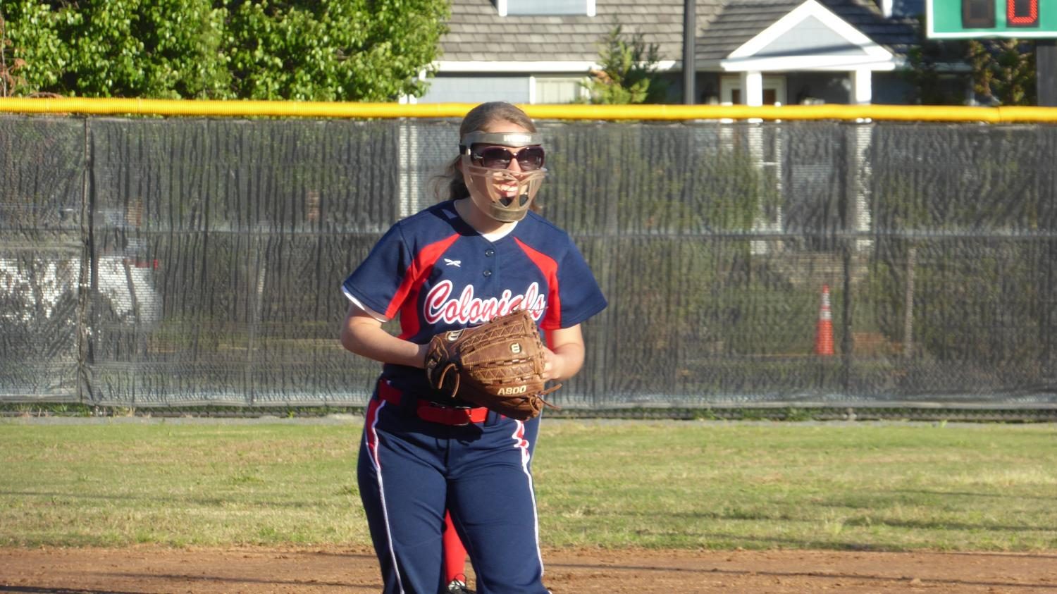 Zavela prepares to pitch at the softball Capitol Conference Quarterfinals at Wakefield High School.