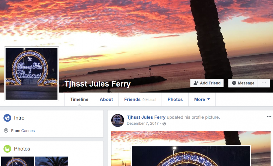The Facebook account used by students at Jefferson and French school Jules Ferry to share posts and videos about the cultures of their respective countries.