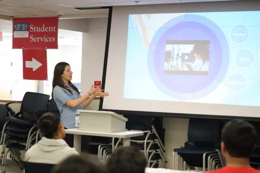 TJ Alum Sarah Stites visited the Career Center during eighth period on Apr. 18 on the behalf of Atlantis Global Shadowing Programs to discuss opportunities abroad for shadowing doctors.