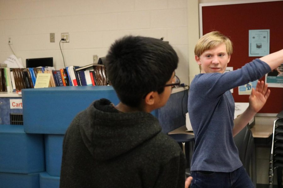 “The Shakespearean company taught us how to do Haymakers which are circular punches and how to do forehand and backhand slaps. They also taught us how to basically have one person pretend to throw another person onto a table and how to sell their reaction, and how to do that to poles and walls,” said freshman Joseph Strassberg. 