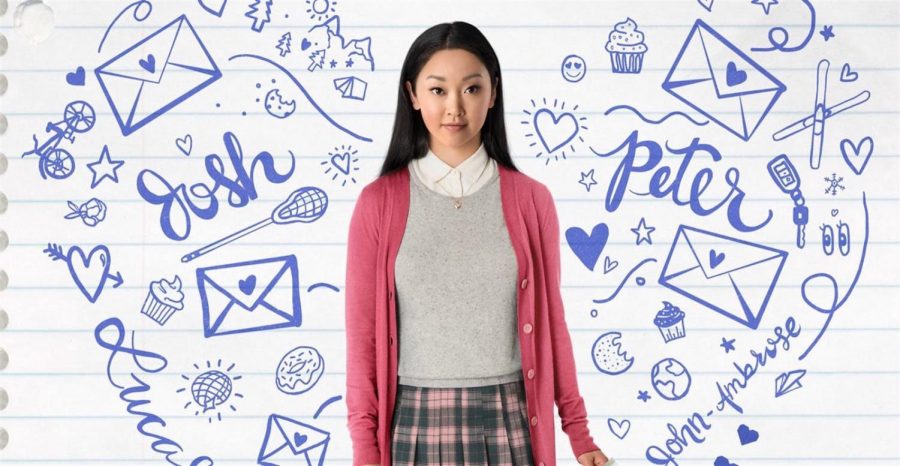 Image courtesy of Plan A Magazine.
Lara Jean Covey, played by Lana Condor, surrounded by doodles about Josh, Peter, her letters, and love.