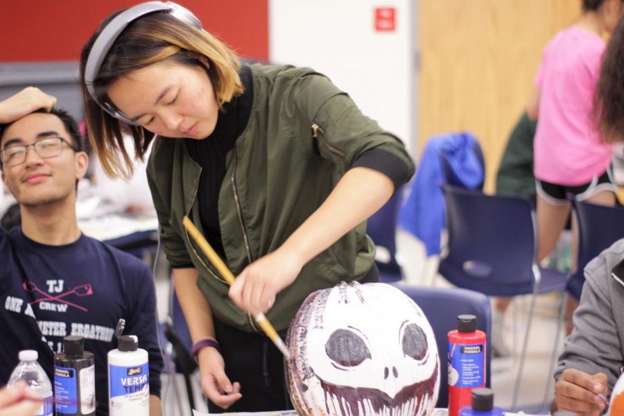 Watch out! Senior Shay Le’s pumpkin is sure to scare you!