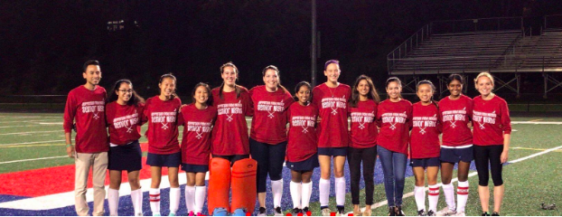 The seniors and coaches of the Jefferson field hockey program stand together before the senior night game versus Lee on Oct. 4. The varsity team beat two of their four conference opponents this year, which is two more than last year. “It’s about progress, not perfection,” Lear said. Photo courtesy of LifeTouch.