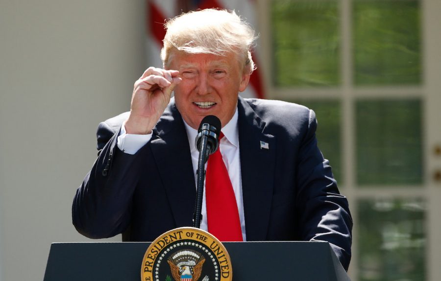 Trump announces withdrawl from Paris Climate Accord in June 2017.
