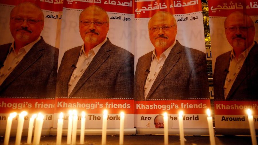 A memorial to the late Jamal Khashoggi