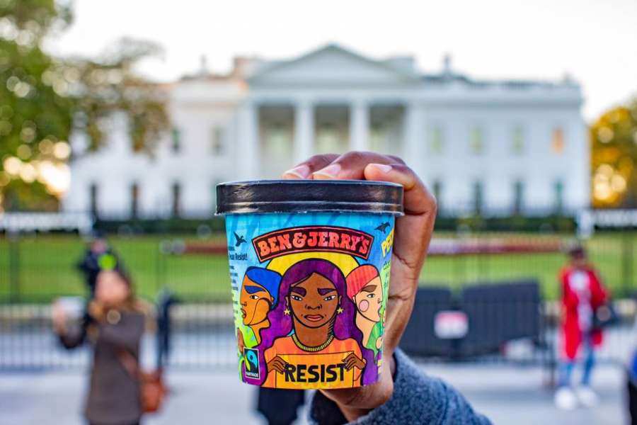 Pecan+Resist%2C+Ben+and+Jerry%E2%80%99s+newly+released+ice+cream+flavor%2C+brings+sweetness+and+social+justice+all+in+one+political+pint.+Photo+courtesy+of+Ben+and+Jerrys.