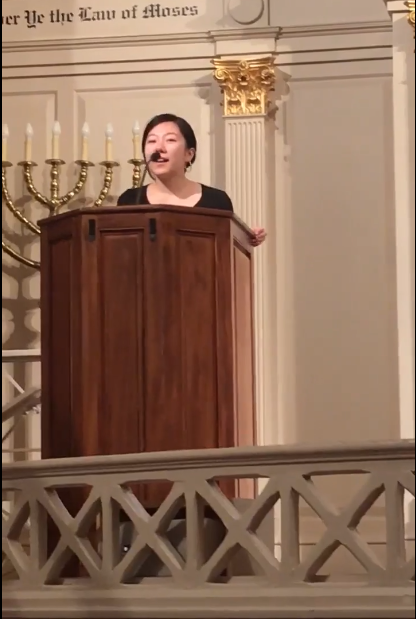 Senior Julia Zhou at the Scholastic Writing Awards regional ceremony, hosted by Writopia Lab D.C. Out of Jefferson's 47 submissions to the regional competition that won awards, 12 were Zhou's pieces. 