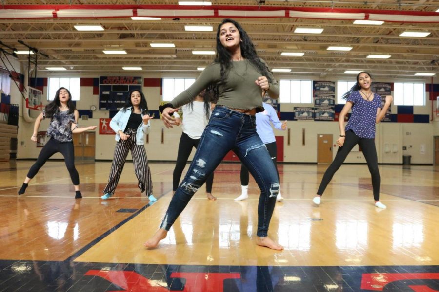 Sophomore Sahiti Rachakonda shares her passion for the art that brings happiness to her life. "[Jefferson's school psychologist] Ms. Armstrong runs a mental health and wellness committee, and she does one thing [for that] every month," Rachakonda said. "Like, this month [the theme was] 'move to happiness,' so she asked us to set up the Bollywood workshop for people. I like to share [dance] with other people- it means the whole world to me. Outside of school, it's basically my entire life... [dance is] very freeing."