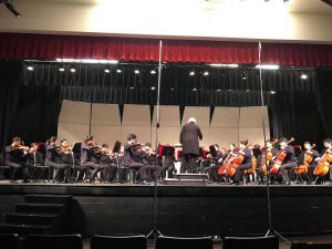 Directed by Allison Bailey, the Jefferson Symphonic Orchestra played at grade 6, the highest level possible at the District Assessments. Photo courtesy of Jane Cha.