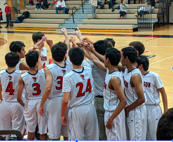The boys gather around to recite their chant after what would be the final timeout of the game. “We should take this last game and use it to improve by never giving up and [continuing to] persevere,” Gundu said. The basketball season lasts until mid-February, so the team will be able to apply what they learned here for the majority of the season.
