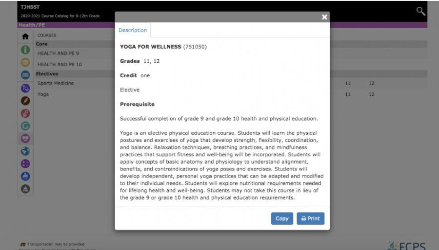 The yoga course is now included in Jefferson’s Course Catalog.
