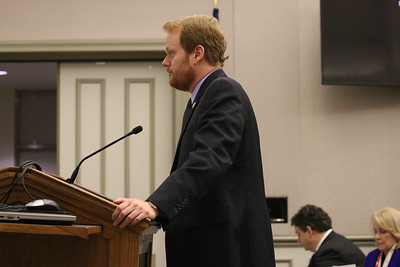 Delegate Chris Hurst speaks in front of the education committee to try and pass HB36. Photo taken by Macie Blankenship.