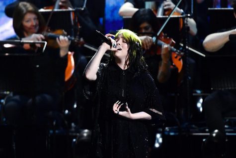 Eilish performs "No Time to DIe" at the Brit Awards