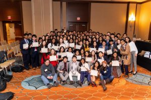 The Jefferson Model United Nations Club poses together at ILMUNC.