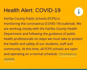Fairfax County is currently working with the county’s health department in deciding what measures to take in preventing the spread of coronavirus.