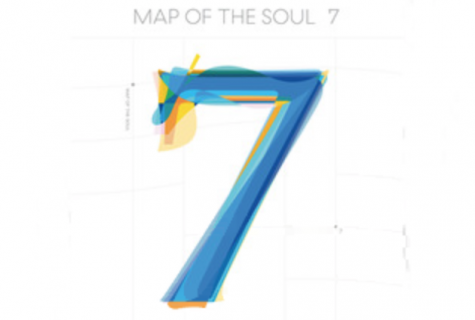 Album cover for BTS’s latest release. The large 7 in the center represents the group’s seven members and seven years they have spent together. This album is a continuation of their previous album, Map Of the Soul: Persona.