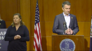Virginia governor Ralph Northam addresses coronavirus updates on March 23. Screenshot of YouTube live stream of Governor Ralph Northam's March 23 press conference.