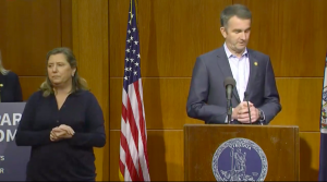 Virginia governor Ralph Northam addresses coronavirus updates on March 23. Screenshot of YouTube live stream of Governor Ralph Northams March 23 press conference.