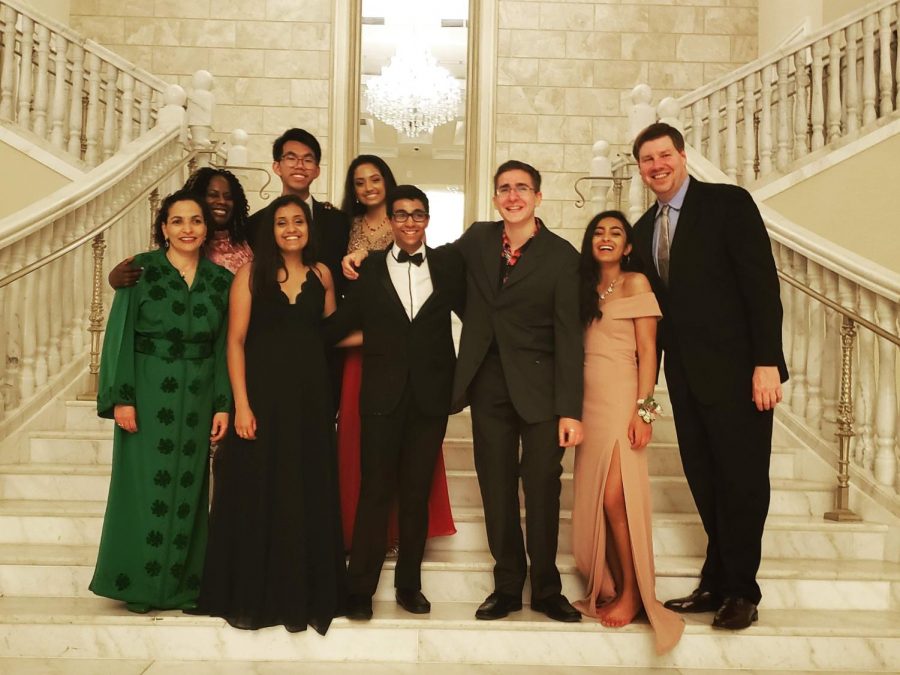 Senior+Michael+Kyrychenko+with+other+members+of+the+Prom+planning+committee+and+the+Class+of+2019+sponsors.+Several+members+of+the+Class+of+2020+were+disappointed+that+Prom%2C+an+event+they+spent+all+year+looking+forward+to%2C+was+cancelled.+