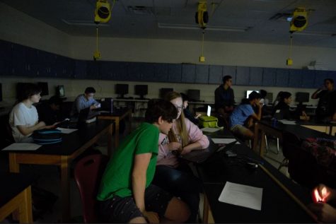 Looking at a computer, students collaborate on a partner assignment in an Astronomy class during the 2019-20 school year. Distance learning has made it harder for students to build and maintain relationships with their peers. Social Emotional Learning activities during Eighth Periods will attempt to address those gaps.
