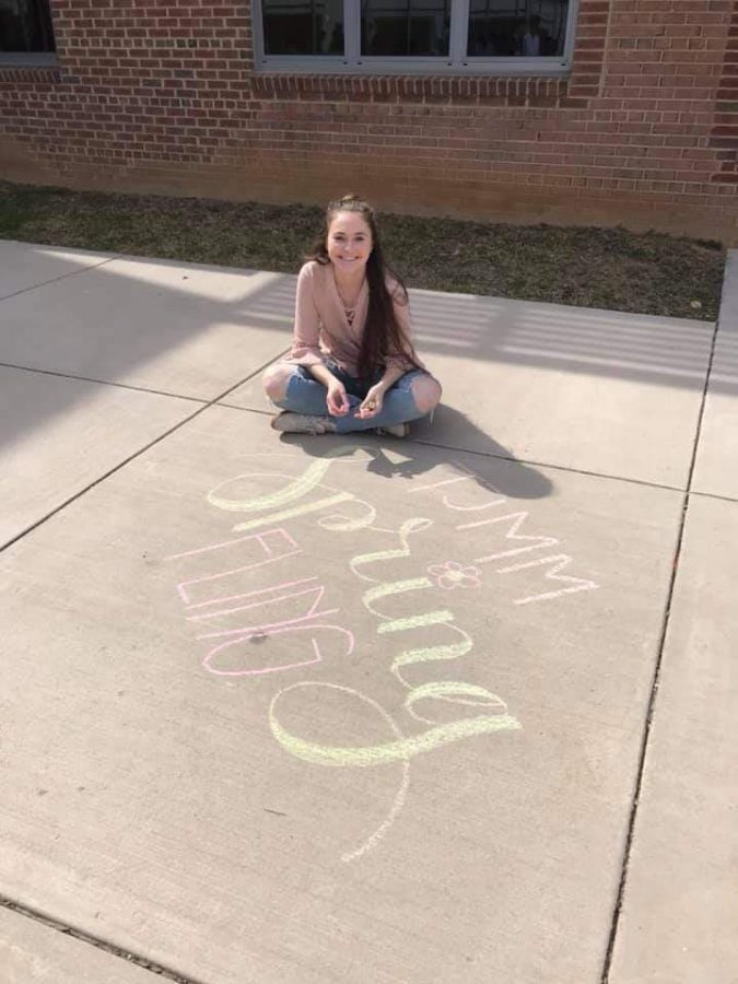 Ethington, now TJ Minds Matter (TJMM) President and Mental Health Coalition Co-chair, sits at TJMM's Spring Fling event, the first event she'd helped plan.