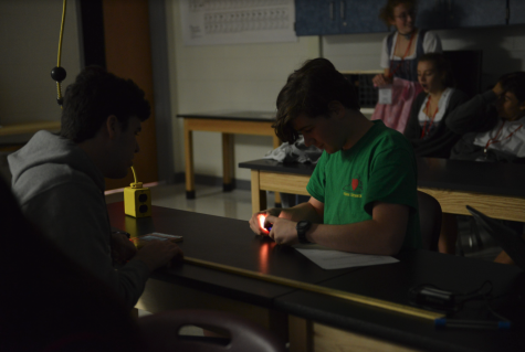 Students in the Astronomy class participate in a lab activity. We want to take the fact that our students are going to be competitive and going to want to be excellent and turn that into something that is fun and not stressful and helps everybody succeed, Malcolm Eckel, Challenge Success Staff Representative, said. [Through] classes that I think are difficult but not stressful, thats the kind of thing that were going for: having enough student options enough student control that everybody can find their own path to success that feels genuine to them.