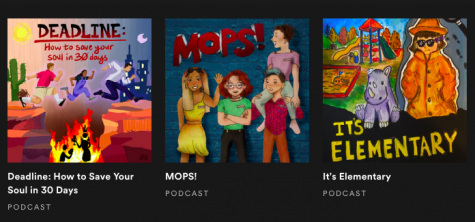 The cover arts for the three TJTA podcasts that have been released on Anchor and Spotify.