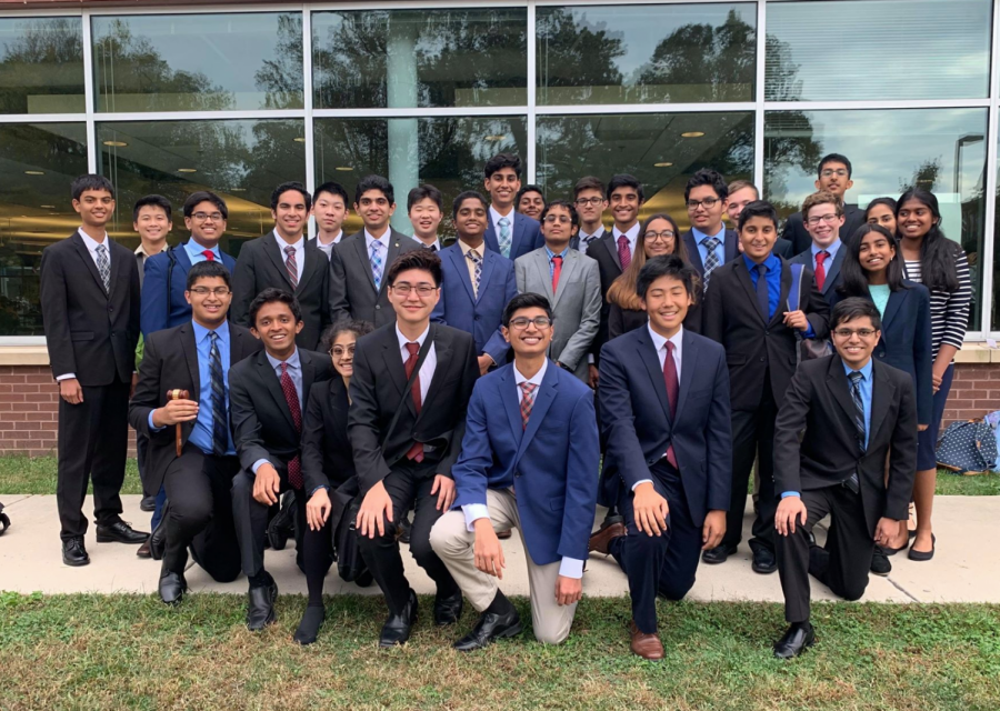 Jefferson’s Congressional Debate team poses before a tournament in 2019. The team has had to adjust to support each other in a now virtual setting, such as at Saturday’s in-house. “Every time we had a national tournament or local tournament, we would always meet as a team 30 minutes before to just talk to each other, hype each other up, give each other confidence. We still do that now. We always call one hour before [tournaments] and talk to each other,” Nalluri said. 