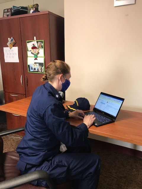 Jefferson alumna Gretchen Buckler sets up contact tracing for the Delaware Department of Health in May 2020.