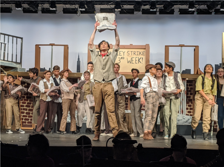A moment captured during the schools  only performance of the spring musical, Newsies. Senior Shruthi Rajesh worked on this musical for months, and was saddened by its cancellation after only one performance. 