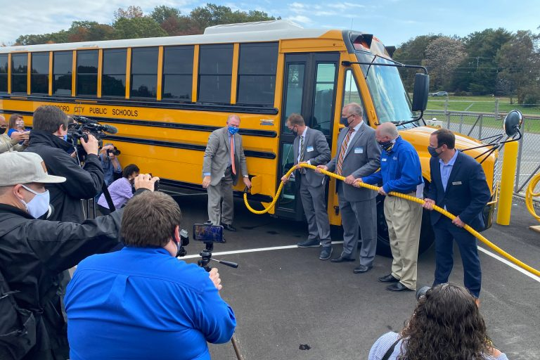 On October 27, 2020, officials from Thomas Built Buses, Dominion Energy, and dealer Sonny Merryman presented one of Virginia’s first electric school buses as part of the initiative.