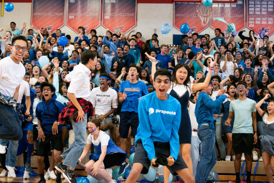 The highlight of showing school spirit during homecoming week is the pep rallies for many students. Pictured is how in-person pep rallies have traditionally occurred: Jefferson students showing off their competitive school spirit by class. “I wouldn’t say what’s special about TJ is the homecoming day, what I would say is that the week before has some of the craziest hype I’ve ever seen. It’s like NFL level crazy,” Richik Halder said. 