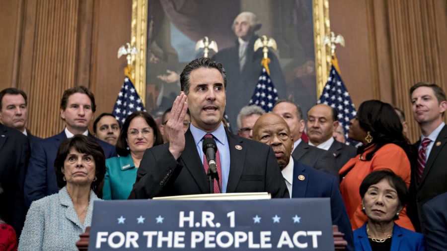 Representative John Sarbanes (D-MD) introducing the For The People Act at the Capitol. The main goal of Un-PAC is to pass the For The People Act.