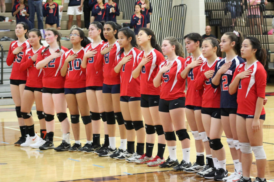 Jeffersons varsity volleyball team plays against Justice High School in September 2018. 