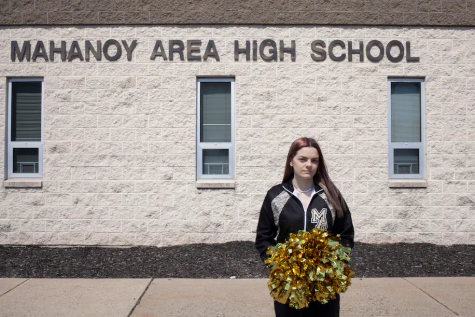B.L., the appellee at the center of the Supreme Court case Mahanoy School District v. B.L., stands outside her school in Pennsylvania.