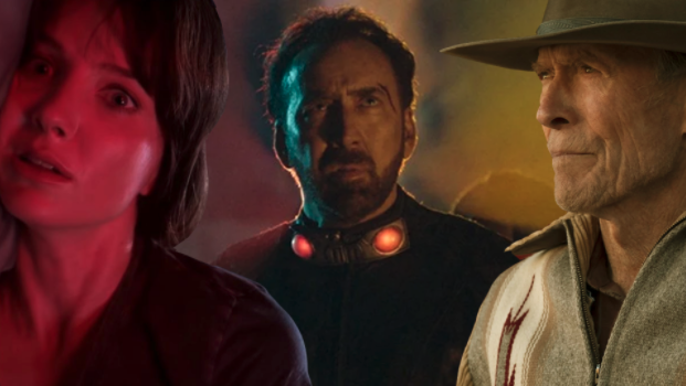 Annabelle Wallis (on the left), Nicolas Cage (in the center), and Clint Eastwood (on the right) share a common trait of starring in bad movies recently.