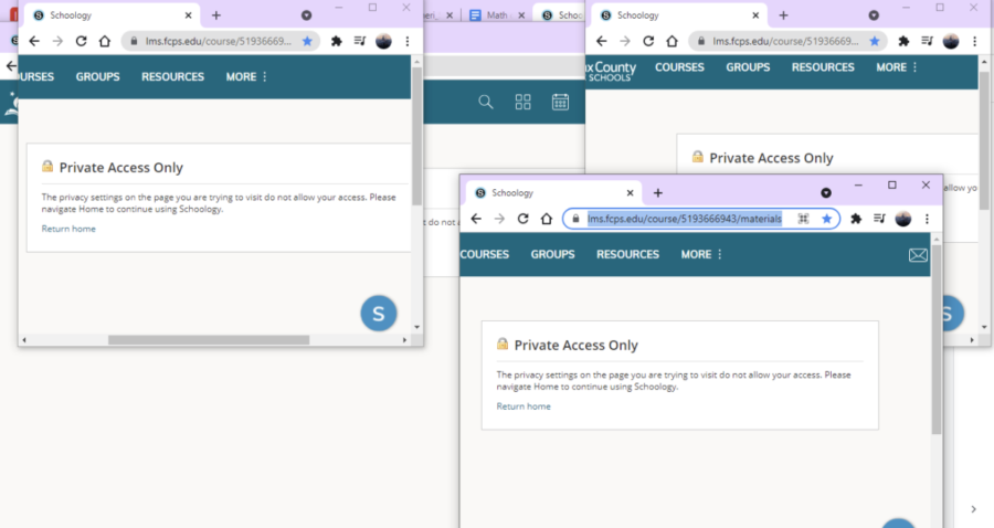 The+error+message+sent+to+students+attempting+to+access+their+classrooms+on+Schoology+reads+%E2%80%9CPrivate+access+only.+After+a+sudden+transition+to+the+new+digital+platform+left+students+and+staff+with+mixed+feelings%2C+this+Schoology+crash+fueled+further+distrust+of+the+platform.+%E2%80%9CI+may+have+to+create+a+Google+Classroom+which+is+something+I+haven%E2%80%99t+done+this+year%2C%E2%80%9D+World+History+teacher+Elizabeth+Evans+said.