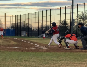 Captain and senior Gavin Cramer shown at bat against Hayfield Hawks