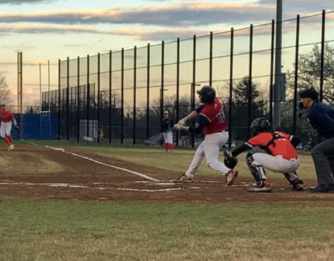 Captain and senior Gavin Cramer shown at bat against Hayfield Hawks