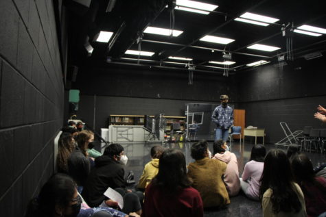 Abhi Badia plays the role of president in the TJ Improv Workshop. The game of President is when one person goes into another room, and then the class make up a law and act as the press  towards the president, as the president returns, the press start asking questions to give the president clues on the law they supposedly made.