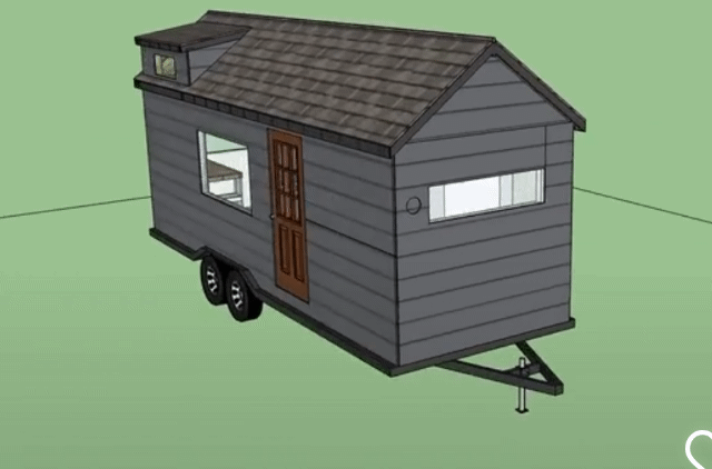 A Sketchup model of Team Tiny House's project. "Tiny houses affect people right now because [they involve] sustainable practices that can be implemented as soon as we invent them,” Junior Amith Polineni said.