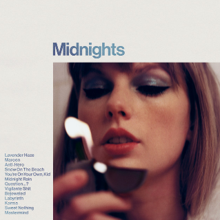 Caption: Taylor Swift's tenth studio album, "Midnights," was released on Oct. 21, breaking numerous records in less than 24 hours. 