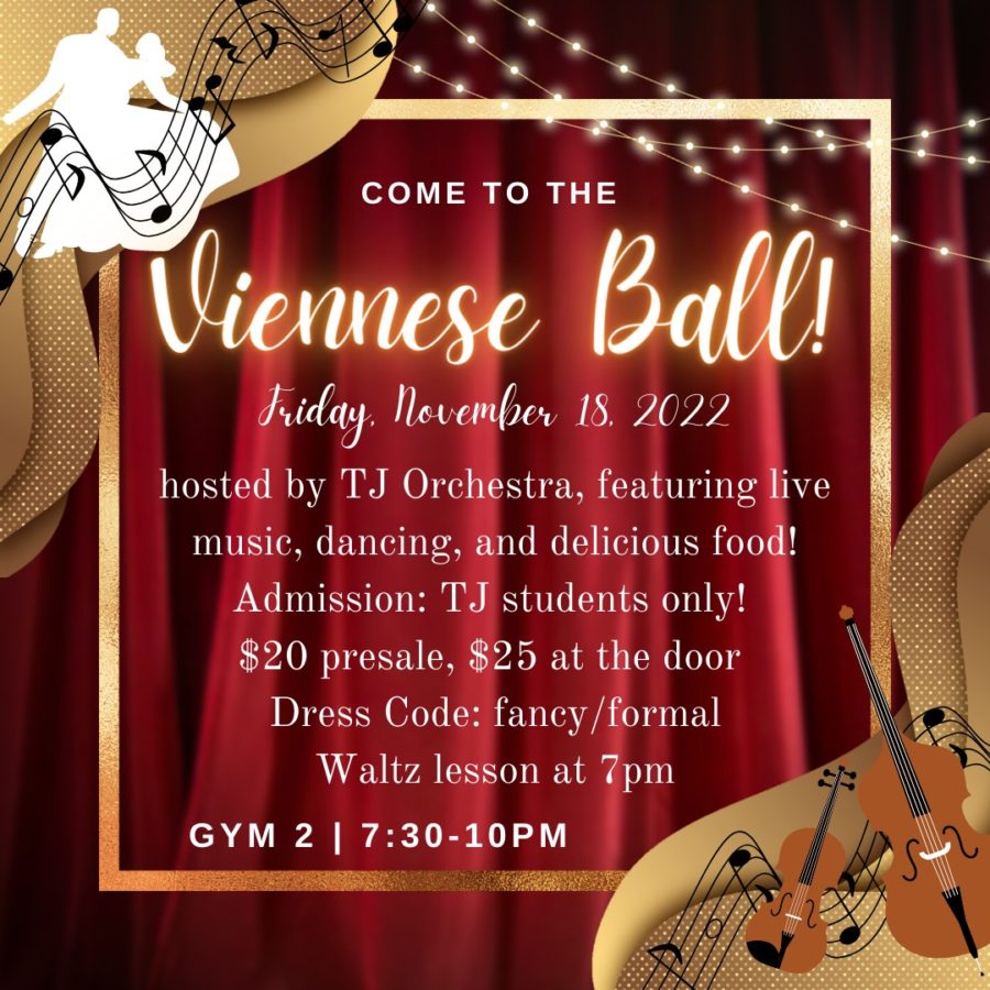 The+Viennese+Ball%2C+hosted+by+TJ+Orchestra%2C+provided+students+with+dancing%2C+music%2C+and+food.+%E2%80%9C%5BThe+ball%5D+was+pretty+fun.+It+was+cool+and+different+from+other+dances+I%E2%80%99ve+been+to%2C%E2%80%9D+senior+Saina+Shibili+said.