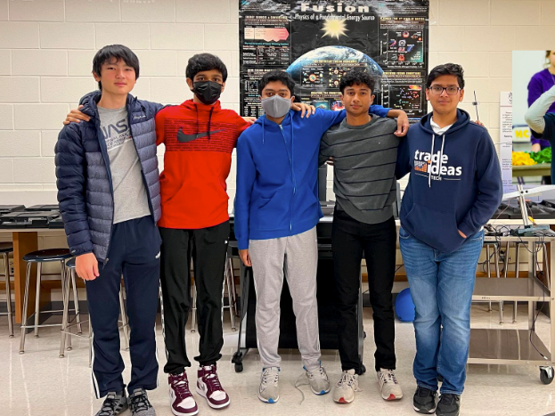 Juniors Steven Lu, Dhruv Anurag, Sathvik Redrouthu, Pranav Velleleth and Pranav Vadde are part of Procyon’s team. Because Procyon involves developing applications of physics, members are able to use their knowledge in a real-world way.  “I feel like Procyon is a place where I can really nerd out, because in AP Physics you’re limited to all these textbook problems,” junior Ryan Kim said. “But in Procyon, I can design things.”